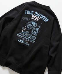 KAVU/カブー 限定展開 KAVU×ORION 別注 ビッグシルエット アニマルバックプリント クルーネック スウェット BEER&GRASS