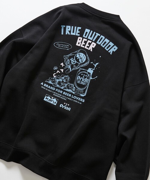 KAVU(カブー)の「KAVU/カブー 限定展開 KAVU×ORION 別注 ビッグシルエット アニマルバックプリント クルーネック スウェット BEER&GRASS(スウェット・メンズ・アッシュグレー/ブラック/ベージュ/ネイビー・SMALL/MEDIUM/LARGE)」の1枚目の写真