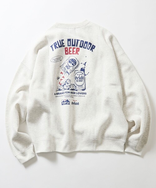 KAVU(カブー)の「KAVU/カブー 限定展開 KAVU×ORION 別注 ビッグシルエット アニマルバックプリント クルーネック スウェット BEER&GRASS(スウェット・メンズ・アッシュグレー/ブラック/ベージュ/ネイビー・SMALL/MEDIUM/LARGE)」の6枚目の写真