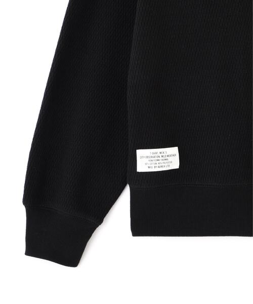 AVIREX(アヴィレックス)の「《直営店限定》HONEYCOMB HENRY L/S RIB T-SHIRT / ハニカム ヘンリー 長袖Tシャツ / AVIREX / アヴィレックス(Tシャツ/カットソー・メンズ・ブラック/キナリ・M/2XL/XL/L)」の9枚目の写真