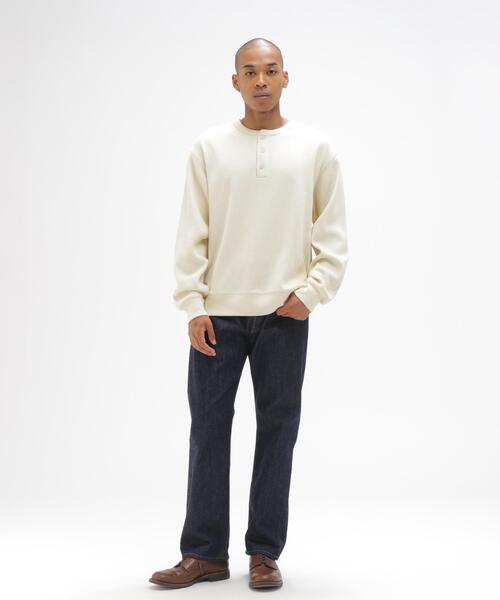 AVIREX(アヴィレックス)の「《直営店限定》HONEYCOMB HENRY L/S RIB T-SHIRT / ハニカム ヘンリー 長袖Tシャツ / AVIREX / アヴィレックス(Tシャツ/カットソー・メンズ・ブラック/キナリ・M/2XL/XL/L)」の13枚目の写真