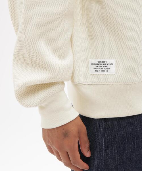 AVIREX(アヴィレックス)の「《直営店限定》HONEYCOMB HENRY L/S RIB T-SHIRT / ハニカム ヘンリー 長袖Tシャツ / AVIREX / アヴィレックス(Tシャツ/カットソー・メンズ・ブラック/キナリ・M/2XL/XL/L)」の19枚目の写真