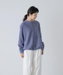 【美品】かぐれ　シャツ　ブラウス　コットン　水色　ゆったり　薄手 かぐれ｜かぐれ（レディース）のシャツ/ブラウス（ブルー・ネイビー