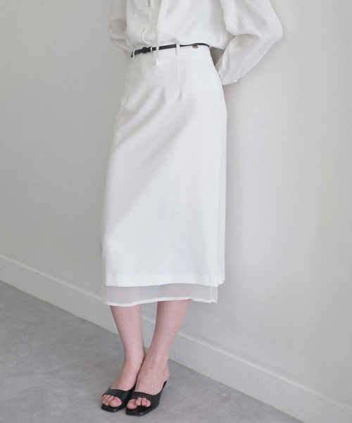 LENAV(ルナブ)の「Les layered skirt (white)(スカート・レディース・ホワイト・SMALL/MEDIUM)」の1枚目の写真