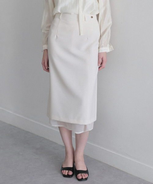 LENAV(ルナブ)の「Les layered skirt (white)(スカート・レディース・ホワイト・SMALL/MEDIUM)」の2枚目の写真
