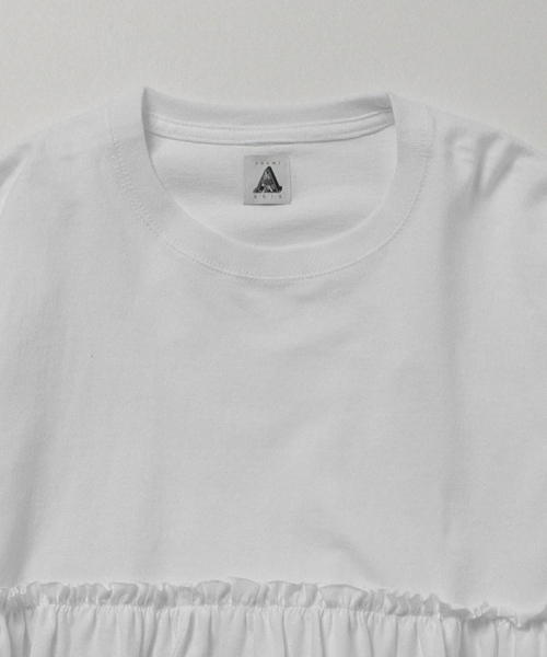 Ray BEAMS（レイビームス）の「Yuumi ARIA / PATCH WORK Tシャツ（Tシャツ/カットソー・レディース・ホワイト/ブラック/ワイン・ONE SIZE）」の7枚目の写真