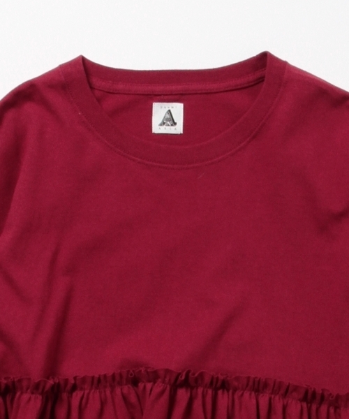 Ray BEAMS（レイビームス）の「Yuumi ARIA / PATCH WORK Tシャツ（Tシャツ/カットソー・レディース・ホワイト/ブラック/ワイン・ONE SIZE）」の13枚目の写真