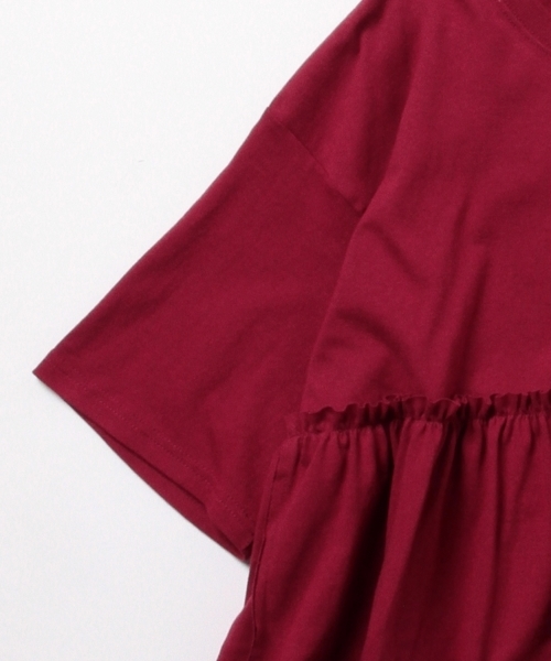 Ray BEAMS（レイビームス）の「Yuumi ARIA / PATCH WORK Tシャツ（Tシャツ/カットソー・レディース・ホワイト/ブラック/ワイン・ONE SIZE）」の14枚目の写真