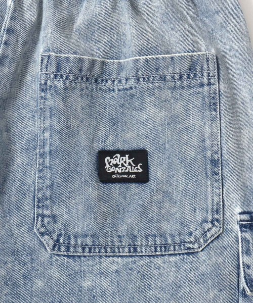Mark Gonzales(マーク・ゴンザレス)の「MARK GONZALES ARTWORK COLLECTION/マークゴンザレス 別注 ヴィンテージライク ワンポイント刺繍 ワイドデニムカーゴパンツ(カーゴパンツ・メンズ・ブルー/ブラック系その他/ブラック/ネイビー・M/L/XL)」の12枚目の写真