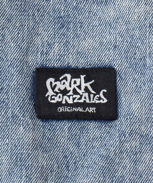 Mark Gonzales(マーク・ゴンザレス)の「MARK GONZALES ARTWORK COLLECTION/マークゴンザレス 別注 ヴィンテージライク ワンポイント刺繍 ワイドデニムカーゴパンツ(カーゴパンツ・メンズ・ブルー/ブラック系その他/ブラック/ネイビー・M/L/XL)」の13枚目の写真