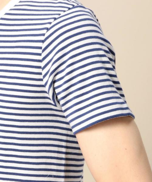 BEAUTY&YOUTH UNITED ARROWS（ビューティーアンドユースユナイテッドアローズ）の「BY フライス ボーダー Vネック ショートスリーブ カットソー◆（Tシャツ/カットソー・メンズ・ブラック/グレー/ロイヤルブルー・MEDIUM/LARGE/SMALL/X-LARGE）」の14枚目の写真