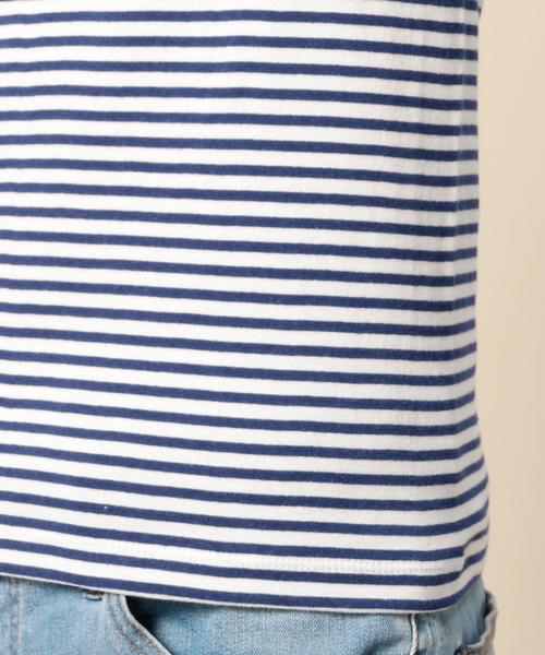 BEAUTY&YOUTH UNITED ARROWS（ビューティーアンドユースユナイテッドアローズ）の「BY フライス ボーダー Vネック ショートスリーブ カットソー◆（Tシャツ/カットソー・メンズ・ブラック/グレー/ロイヤルブルー・MEDIUM/LARGE/SMALL/X-LARGE）」の13枚目の写真