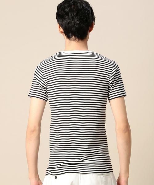 BEAUTY&YOUTH UNITED ARROWS（ビューティーアンドユースユナイテッドアローズ）の「BY フライス ボーダー Vネック ショートスリーブ カットソー◆（Tシャツ/カットソー・メンズ・ブラック/グレー/ロイヤルブルー・MEDIUM/LARGE/SMALL/X-LARGE）」の11枚目の写真