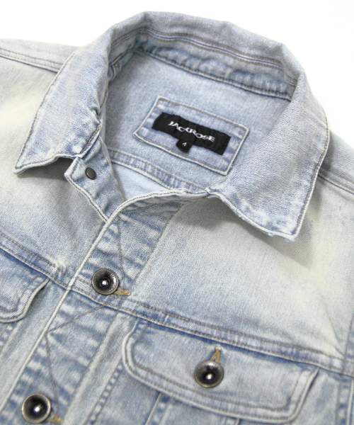 JACKROSE（ジャックローズ）の「クールマックス ハイパーストレッチデニムGジャン（デニムジャケット・メンズ・ケミカルウォッシュ/サックスブルー/インディゴブルー・M/L/XL）」の8枚目の写真