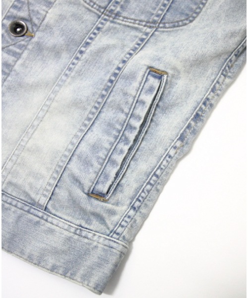 JACKROSE（ジャックローズ）の「クールマックス ハイパーストレッチデニムGジャン（デニムジャケット・メンズ・ケミカルウォッシュ/サックスブルー/インディゴブルー・M/L/XL）」の9枚目の写真