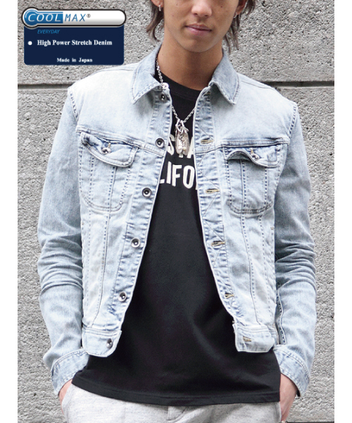 JACKROSE（ジャックローズ）の「クールマックス ハイパーストレッチデニムGジャン（デニムジャケット・メンズ・ケミカルウォッシュ/サックスブルー/インディゴブルー・M/L/XL）」の13枚目の写真