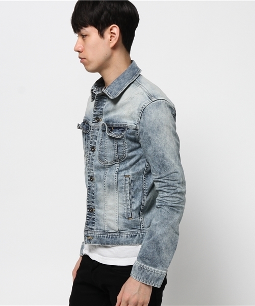 JACKROSE（ジャックローズ）の「クールマックス ハイパーストレッチデニムGジャン（デニムジャケット・メンズ・ケミカルウォッシュ/サックスブルー/インディゴブルー・M/L/XL）」の14枚目の写真