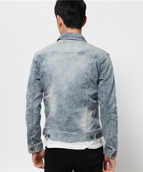 JACKROSE（ジャックローズ）の「クールマックス ハイパーストレッチデニムGジャン（デニムジャケット・メンズ・ケミカルウォッシュ/サックスブルー/インディゴブルー・M/L/XL）」の15枚目の写真