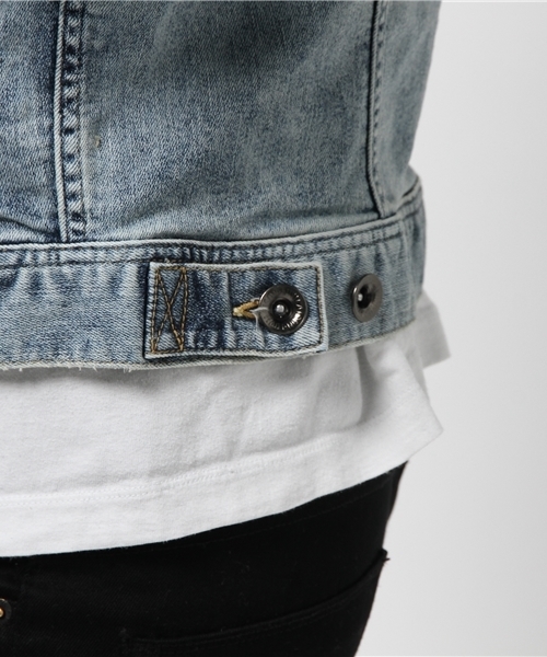 JACKROSE（ジャックローズ）の「クールマックス ハイパーストレッチデニムGジャン（デニムジャケット・メンズ・ケミカルウォッシュ/サックスブルー/インディゴブルー・M/L/XL）」の20枚目の写真