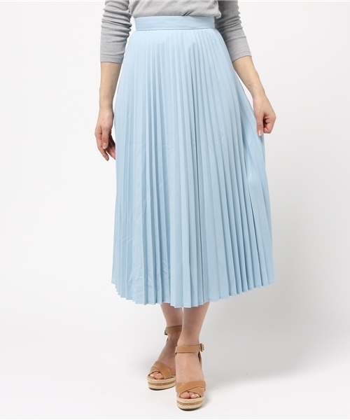 MOUSSY（マウジー）の「TR LONG PLEATS SK/F（スカート・レディース・オフホワイト/ライトブルー/ライトベージュ・1/2）」の14枚目の写真