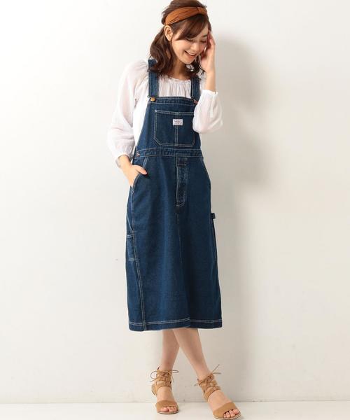 coen（コーエン）の「SMITHオーバーオールスカート（デニムスカート・レディース・ネイビー・MEDIUM/LARGE）」の9枚目の写真