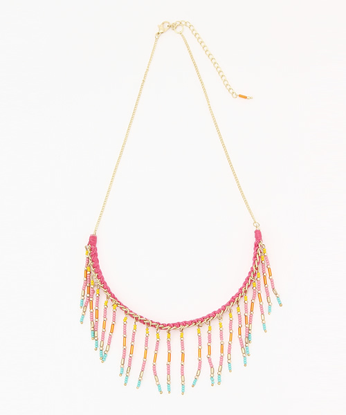 チャイハネ(チャイハネ)の「【チャイハネ】ビージェネックレス(ネックレス・レディース・ブルー/ピンク/ホワイト/グリーン・FREE)」の1枚目の写真