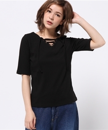 goocy | レースアップＶネックトップ(Tシャツ/カットソー)