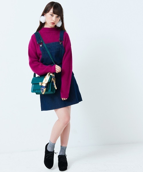 WEGO（ウィゴー）の「WEGO/ベーシックジャンパースカート（ジャンパースカート・レディース・ワインレッド/インディゴブルー/ダークインディゴブルー/ブラック・FREE）」の19枚目の写真