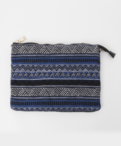 SpRay(スプレイ)の「JQ2WAYクラッチ/ジャガードクラッチ/2WAY(クラッチバッグ・レディース・ブルー/ホワイト×ブラック/ブラック/オレンジ/ベージュ/ネイビー・FREE)」の5枚目の写真