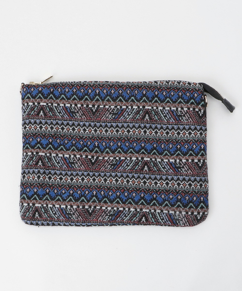 SpRay(スプレイ)の「JQ2WAYクラッチ/ジャガードクラッチ/2WAY(クラッチバッグ・レディース・ブルー/ホワイト×ブラック/ブラック/オレンジ/ベージュ/ネイビー・FREE)」の1枚目の写真