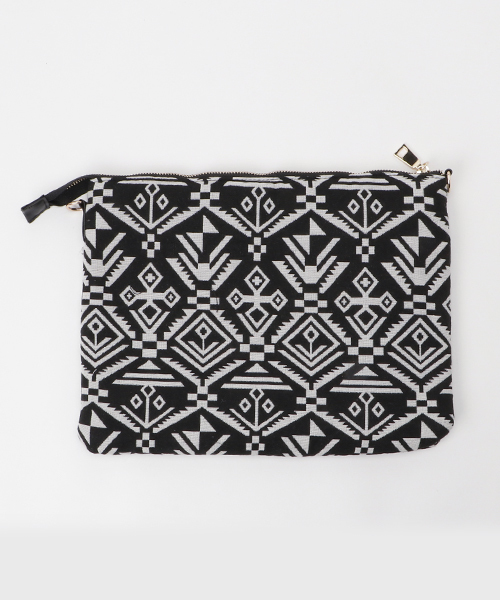 SpRay(スプレイ)の「JQ2WAYクラッチ/ジャガードクラッチ/2WAY(クラッチバッグ・レディース・ブルー/ホワイト×ブラック/ブラック/オレンジ/ベージュ/ネイビー・FREE)」の7枚目の写真