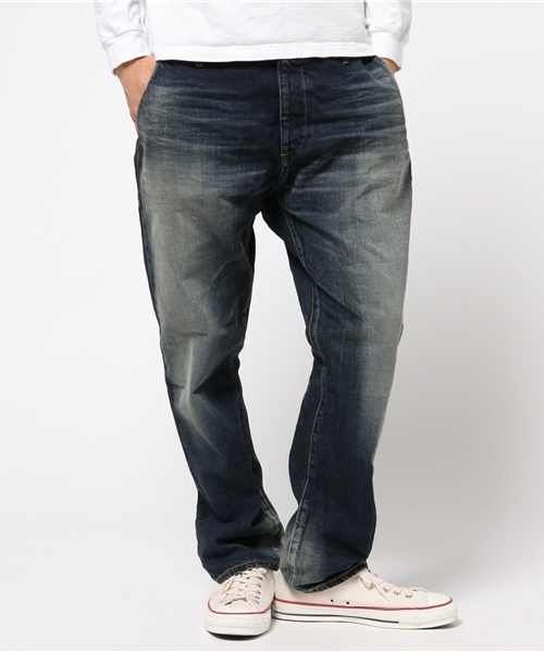 AOZORA（アオゾラ）の「アカミミデニムロールアップパンツ-ノーダメージ（デニムパンツ・メンズ・インディゴブルー/ライトインディゴブルー・X-SMALL/LARGE/MEDIUM/SMALL/FREE）」の2枚目の写真