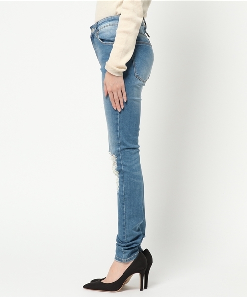 RES DENIM（レスデニム）の「RES DENIM/KITTY SKINNY /レスデニム/スキニー ダメージ クラッシュデニム（デニムパンツ・レディース・インディゴブルー・26inch）」の3枚目の写真