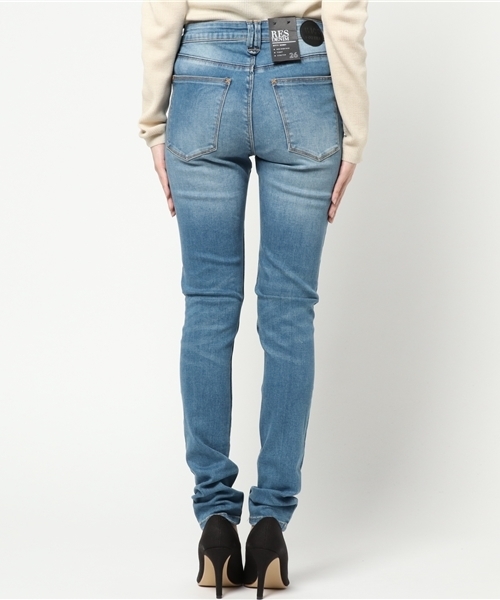 RES DENIM（レスデニム）の「RES DENIM/KITTY SKINNY /レスデニム/スキニー ダメージ クラッシュデニム（デニムパンツ・レディース・インディゴブルー・26inch）」の4枚目の写真
