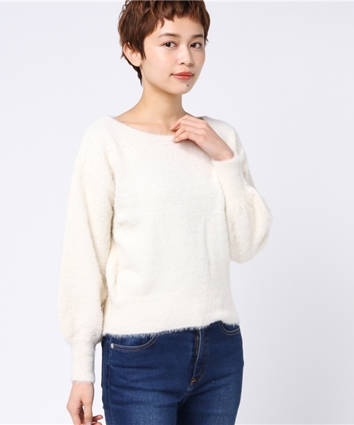 one after another NICE CLAUP（ワンアフターアナザーナイスクラップ）の「ふわふわフェザーニット（ニット/セーター・レディース・ライトグレー/ピンク/パープル系その他/アイボリー・FREE）」の12枚目の写真