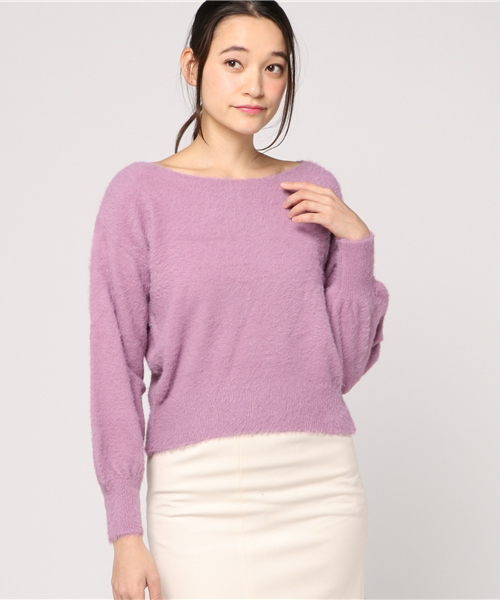 one after another NICE CLAUP（ワンアフターアナザーナイスクラップ）の「ふわふわフェザーニット（ニット/セーター・レディース・ライトグレー/ピンク/パープル系その他/アイボリー・FREE）」の14枚目の写真