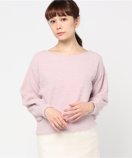 one after another NICE CLAUP（ワンアフターアナザーナイスクラップ）の「ふわふわフェザーニット（ニット/セーター・レディース・ライトグレー/ピンク/パープル系その他/アイボリー・FREE）」の15枚目の写真