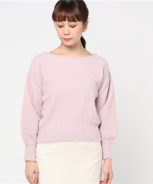 one after another NICE CLAUP（ワンアフターアナザーナイスクラップ）の「ふわふわフェザーニット（ニット/セーター・レディース・ライトグレー/ピンク/パープル系その他/アイボリー・FREE）」の5枚目の写真