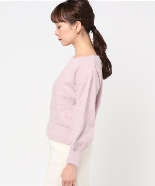 one after another NICE CLAUP（ワンアフターアナザーナイスクラップ）の「ふわふわフェザーニット（ニット/セーター・レディース・ライトグレー/ピンク/パープル系その他/アイボリー・FREE）」の6枚目の写真