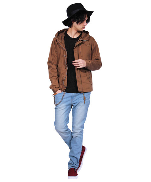 ８(eight)（エイト）の「USED加工 スキニージーンズ ストレッチ スリム デニム（デニムパンツ・メンズ・ブラック/インディゴブルー/グレー/ブルー/ワンウォッシュ・MEDIUM/LARGE/X-LARGE）」の9枚目の写真