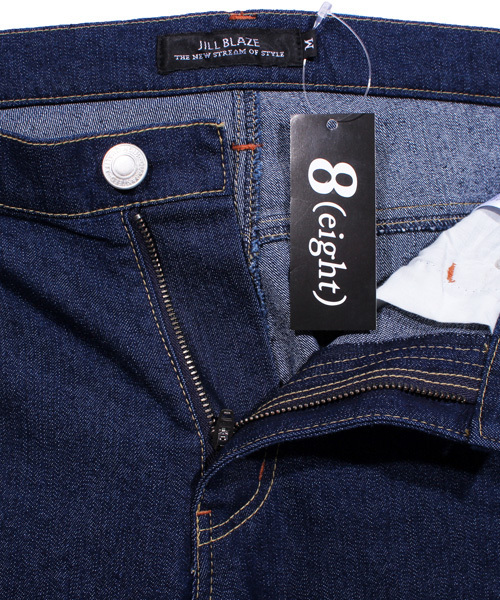 ８(eight)（エイト）の「USED加工 スキニージーンズ ストレッチ スリム デニム（デニムパンツ・メンズ・ブラック/インディゴブルー/グレー/ブルー/ワンウォッシュ・MEDIUM/LARGE/X-LARGE）」の10枚目の写真