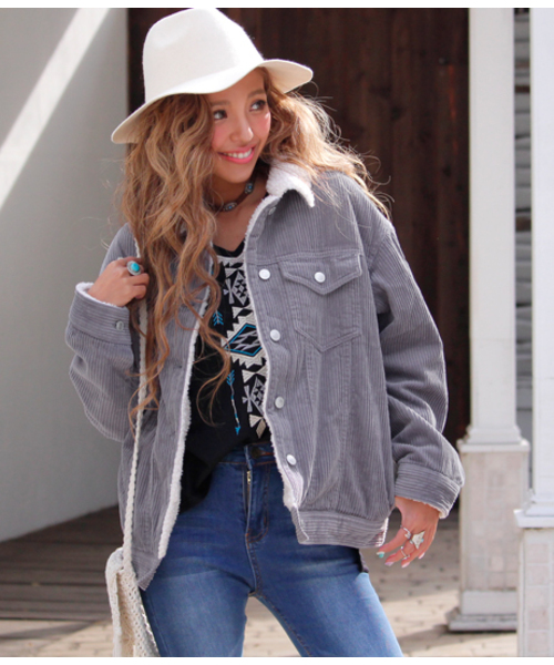 anap mimpi（アナップミンピ）の「コーデュロイ裏ボアジャケット