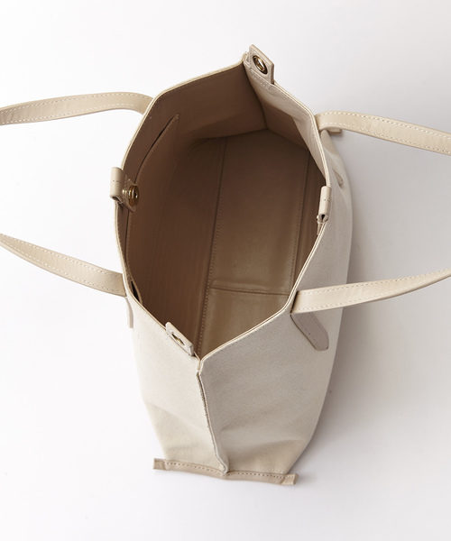 Gem.（ジェム）の「【Gem.】コンビミドルトート / Doll Fabrics 011012496（ショルダーバッグ・レディース・オフホワイト・FREE）」の5枚目の写真