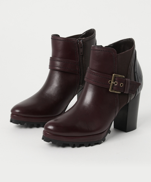 YOSUKE(ヨースケ)の「「YOSUKE/ヨースケ」ベルティッドショートレザーブーツ(ブーツ・レディース・ブラック/ブラウン/ワイン/ブルー系その他・23/23.5/24/24.5/22.5)」の4枚目の写真