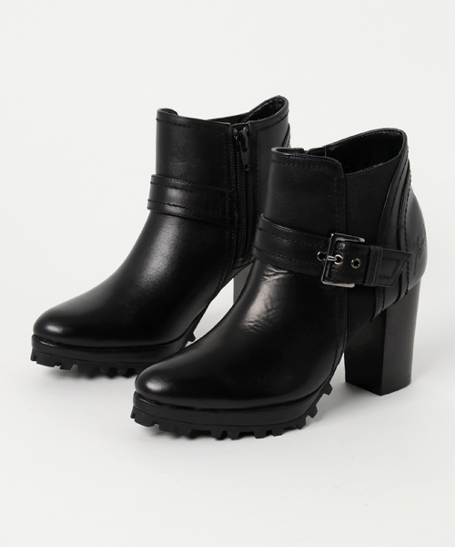 YOSUKE(ヨースケ)の「「YOSUKE/ヨースケ」ベルティッドショートレザーブーツ(ブーツ・レディース・ブラック/ブラウン/ワイン/ブルー系その他・23/23.5/24/24.5/22.5)」の2枚目の写真