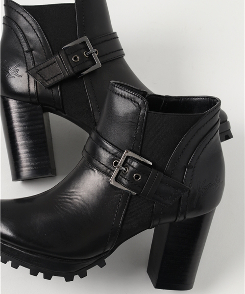 YOSUKE(ヨースケ)の「「YOSUKE/ヨースケ」ベルティッドショートレザーブーツ(ブーツ・レディース・ブラック/ブラウン/ワイン/ブルー系その他・23/23.5/24/24.5/22.5)」の7枚目の写真