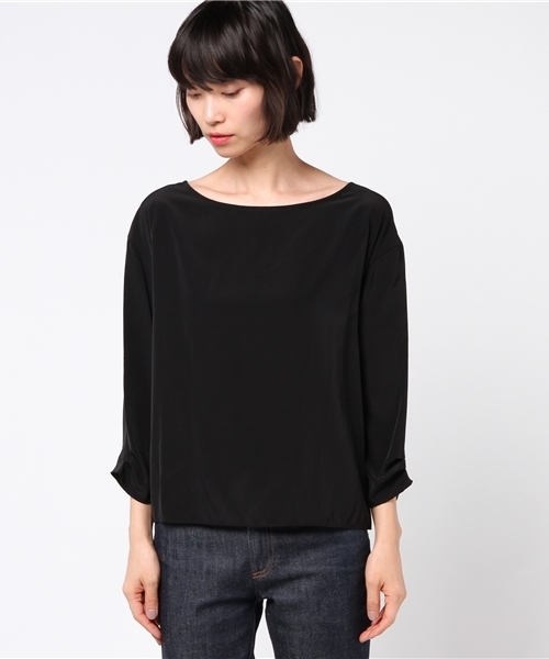 un dix cors（アンディコール）の「シンプルワイドブラウス（シャツ/ブラウス・レディース・ブラック/ベージュ・ﾌﾘ-）」の8枚目の写真