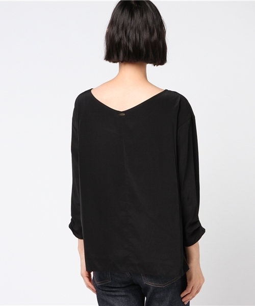 un dix cors（アンディコール）の「シンプルワイドブラウス（シャツ/ブラウス・レディース・ブラック/ベージュ・ﾌﾘ-）」の3枚目の写真