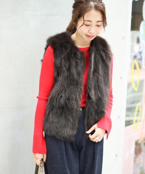 Spick & Span（スピックアンドスパン）の「WASHABLE WOOL リブCREW◆（ニット/セーター・レディース・ブラック/レッド/マスタード/ブラック×ホワイト/ナチュラル・FREE）」の9枚目の写真