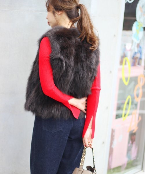 Spick & Span（スピックアンドスパン）の「WASHABLE WOOL リブCREW◆（ニット/セーター・レディース・ブラック/レッド/マスタード/ブラック×ホワイト/ナチュラル・FREE）」の20枚目の写真